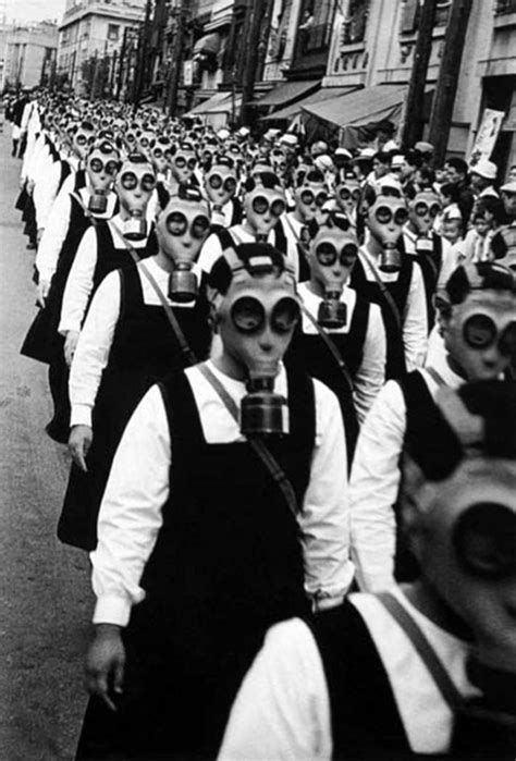 Gas Mask Parade Tokyo 1936 ~ Vintage Everyday