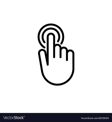Touch Screen Finger Hand Press Push Icon Vector Image On Vectorstock