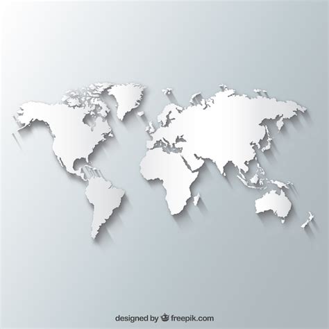 White World Map Vector Free Download