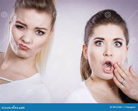 Two Shocked And Amazed Women Stock Image Image Of Face Shocked 90131661