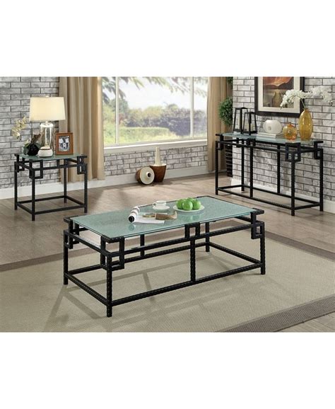 Furniture Of America Yvonne Black Sofa Table And Reviews Furniture Macys