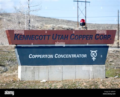 Kennecott Concentrator Sign Near The Copper Mine Entrance In Salt Lake