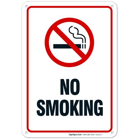 No Smoking Sign No Smoking Metal Sign 10x7 Rust Free Heavy 0 40 Aluminum Uv