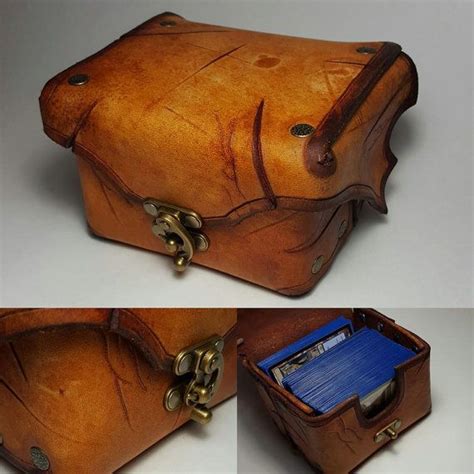 Handmade Leather Craft Battle Aged Magic The Gathering Deck Box 2