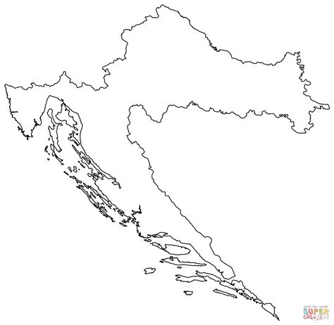 Kolorowanka Mapa Konturowa Chorwacji Kolorowanki Dla Dzieci Do Druku