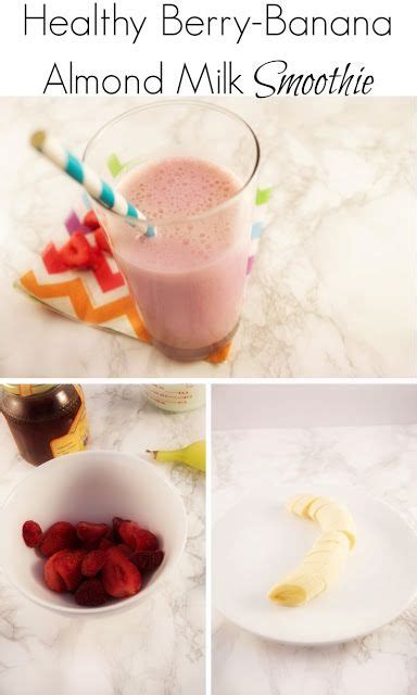 Choose a fresh or frozen berry and then add yogurt. Healthy Strawberry-Banana Almond Milk Smoothie http://www ...