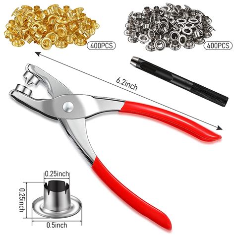 502 Pieces 14 Inch Grommet Eyelet Plier Set Eyelet Hole Punch Pliers
