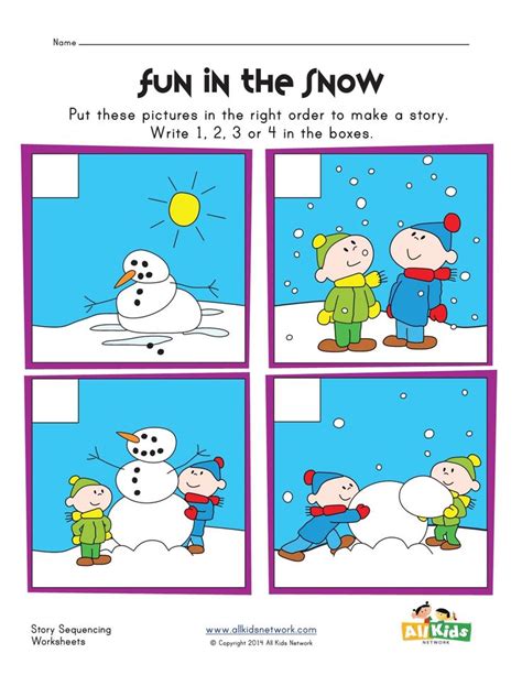 snowman sequencing worksheet | Sequencing worksheets, Sequencing