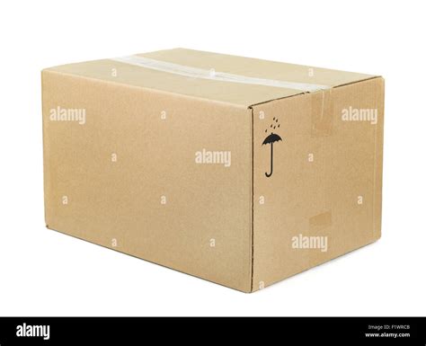 Closed Cardboard Box Isolated On White Stock Photo Alamy