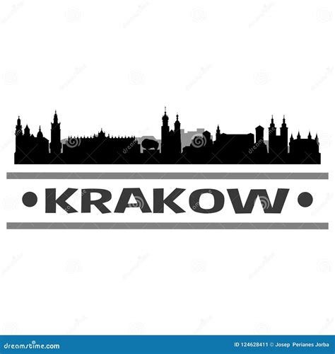 Krakow Poland Europe Silhouette Icon Vector Art Flat Shadow Design