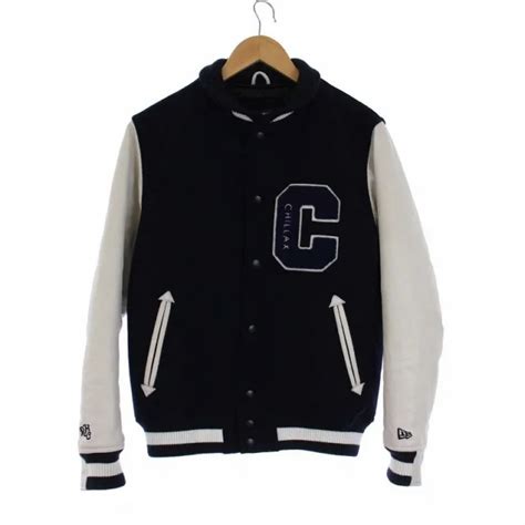 New Era Ron Herman Chilux Varsity Jacket Blouson Filling C Logo Leather