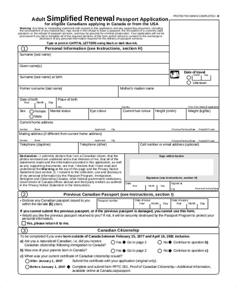 Us Passport Renewal Application Form Pdf Fillable Printable Forms