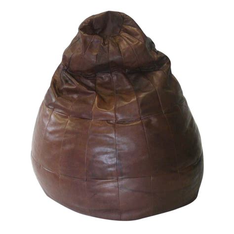 Brown Leather Patched Bean Bag In The Style Of De Sede At 1stdibs Sede At