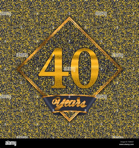 Golden Number Forty Years 40 Years Celebration Design Anniversary