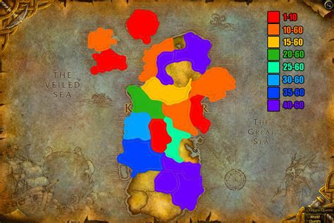 Vanilla Wow Zones By Level Map New River Kayaking Map