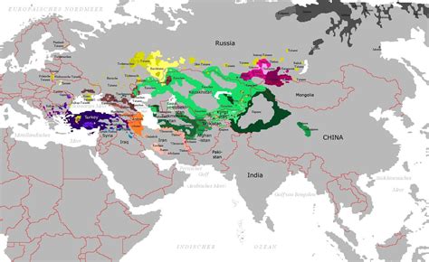 A Map Of Turkic Peoples A Diverse Collection Of Ethnicities Spanning
