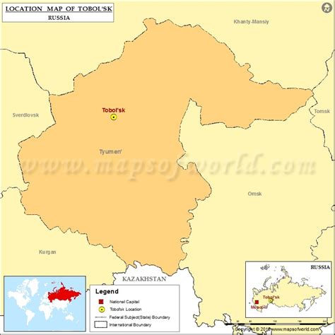 Where Is Tobolsk Location Of Tobolsk In Russia Map
