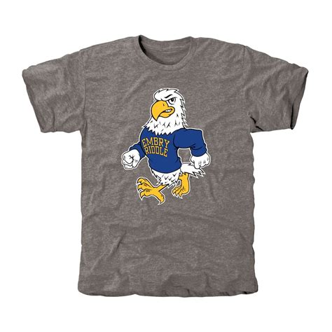 Embry Riddle Eagles Gray Auxiliary Logo Tri Blend T Shirt