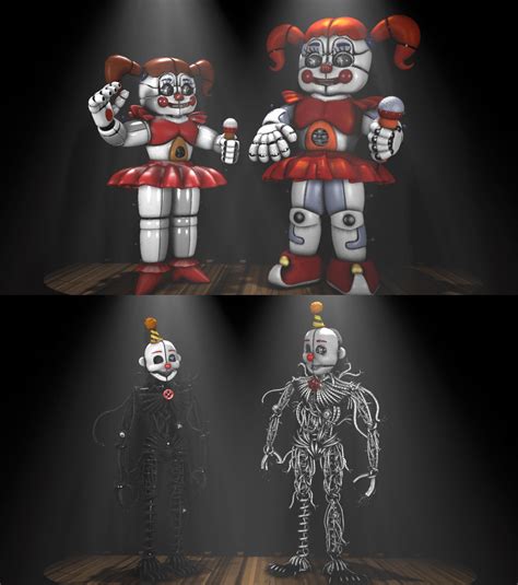 Model Comparism Circus Baby And Ennard Fivenightsatfreddys
