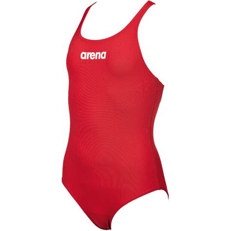 arena solid swim pro one piece swimsuit girls red white uk