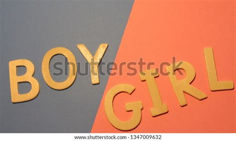 Photograph Letters Spelling Words Boy Girl Stock Photo 1347009632