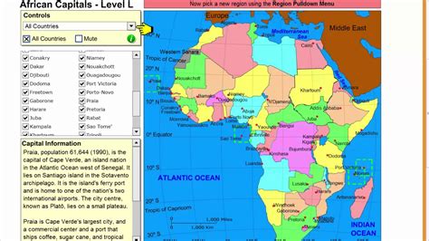 Learn The Capitals Of Africa Geography Tutorial Game Learning Level
