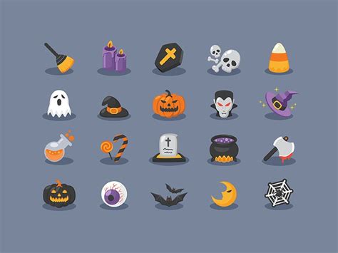 Halloween Icons Halloween Icons Halloween Design Halloween Illustration