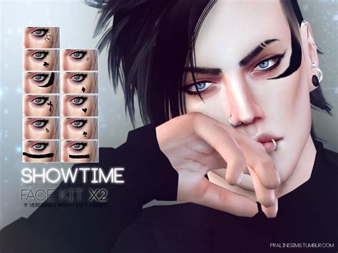 Sims 4 Ccs The Best Showtime Face Kit X2 By Pralinesims