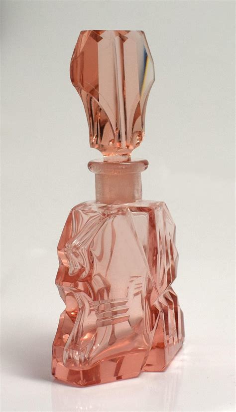 Art Deco Rose Pink Glass Perfume Bottle For Sale At 1stdibs