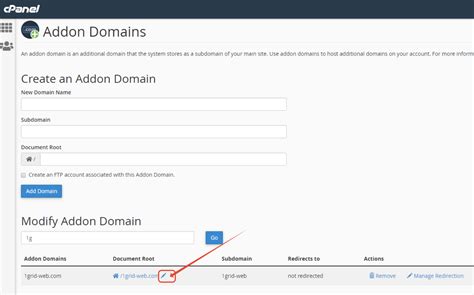 Cpanel Updating Addon Domain Root Directory