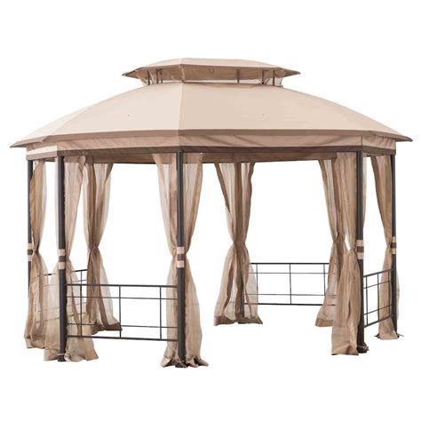 Hampton Bay Seagrove 12 Ft X 10 Ft Octagonal Steel Frame Gazebo With