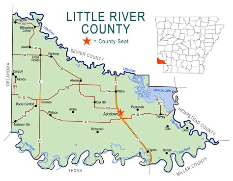 Zz Little River County Map Encyclopedia Of Arkansas