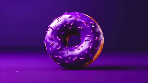Premium Ai Image Purple Donut On Purple Background Isolated Generative Ai
