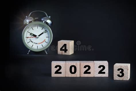 New Year To Alarm Clock Black Background Time Change Concept Business Success Idea 210302257 