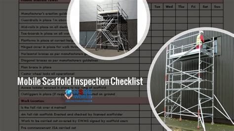 Mobile Scaffold Inspection Checklist Hsse World