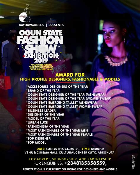 Ogun State Fashion Show Exhibition 2019 Release Award Categories List