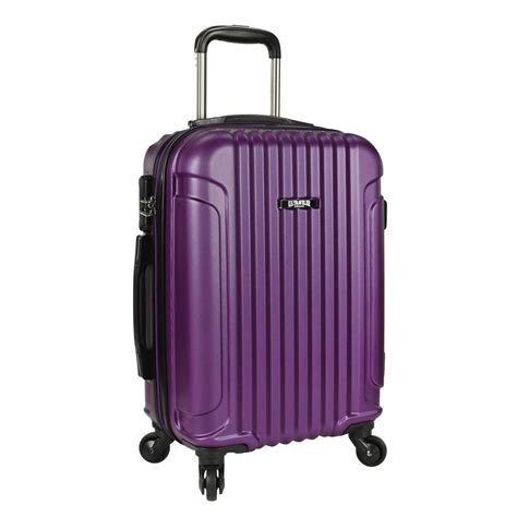 Us Traveler Akron 21 In Hardside Spinner Luggage Suitcase Purple