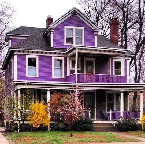 Happy Purple Home House Colors Exterior House Color
