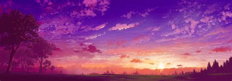 Cool Anime Purple Sunset Wallpapers Wallpaper Cave