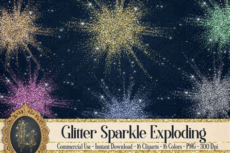 16 Glowing Glitter Explode Glitter Confetti Gold Dust Png By