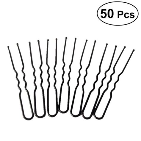 50pcs U Shaped Bobby Hair Pins Black Metal Hair Pins For Buns Updo