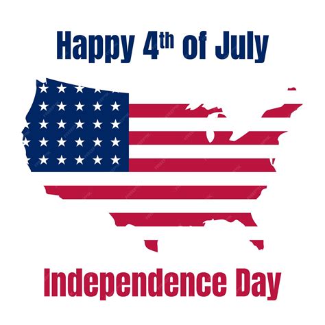 Premium Vector Happy 4th Of July Independence Day With Map Of United States America And