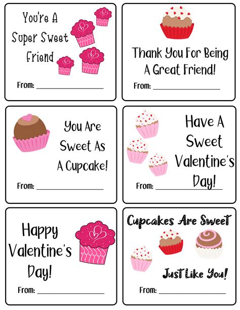 Cute Cupcake Valentines Day Cards Print Them Today Mom Does Reviews