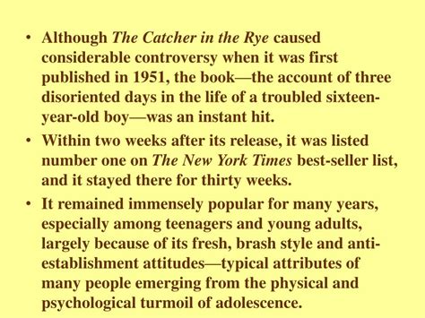 Catcher In The Rye Introduction Paragraph - PPT - The Catcher in the Rye PowerPoint Presentation, free download