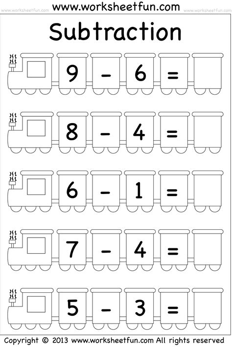 Subtraction Within 10 Five Worksheets Free Printable Worksheets