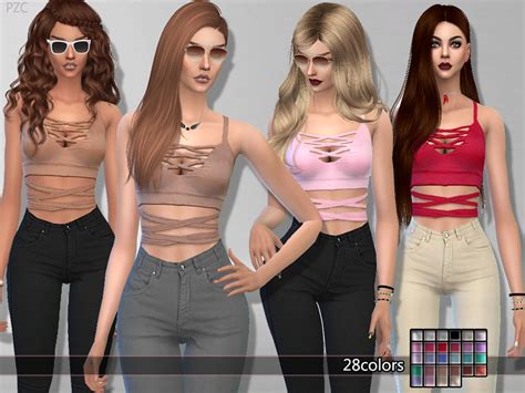 Sims 4 Ccs The Best Sexy Cross Top By Pinkzombiecupcake