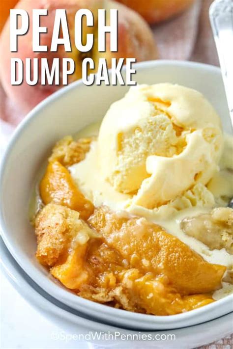 Peach Dump Cake 4 Ingredients Spend With Pennies
