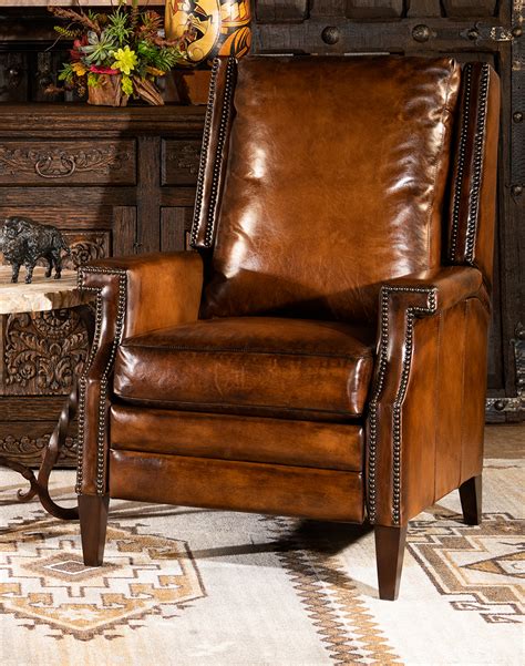 Ghent Leather Recliner Modern Rustic Style Full Grain Leather