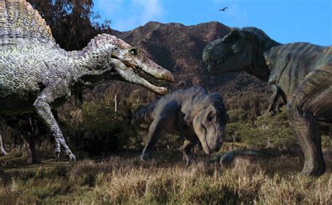 Spinosaurus Vs Two Tyrannosauruss Rex Espinossauro Dinossauros