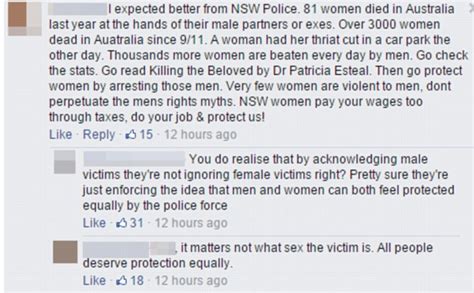 Police Facebook Page Posts About Domestic Violence Against Men Daily